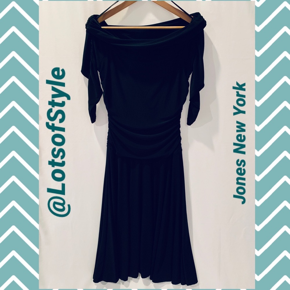 Jones New York Off Shoulder Black Dress Sz 6